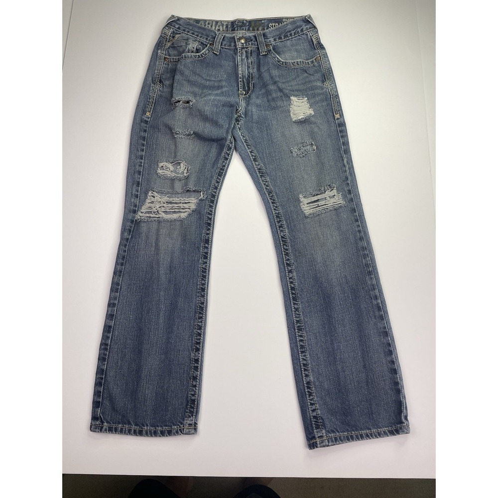 Ariat M5 Jeans Mens 30x32 (30x31) Medium Wash Pants Buffalo Nickel Distressed